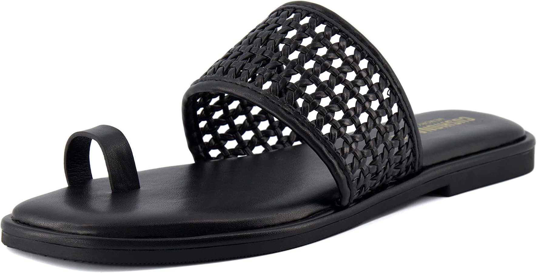 CUSHIONAIRE Women's Kiss toe ring basket weave sandal +Memory Foam, Wide Widths Available | Amazon (CA)