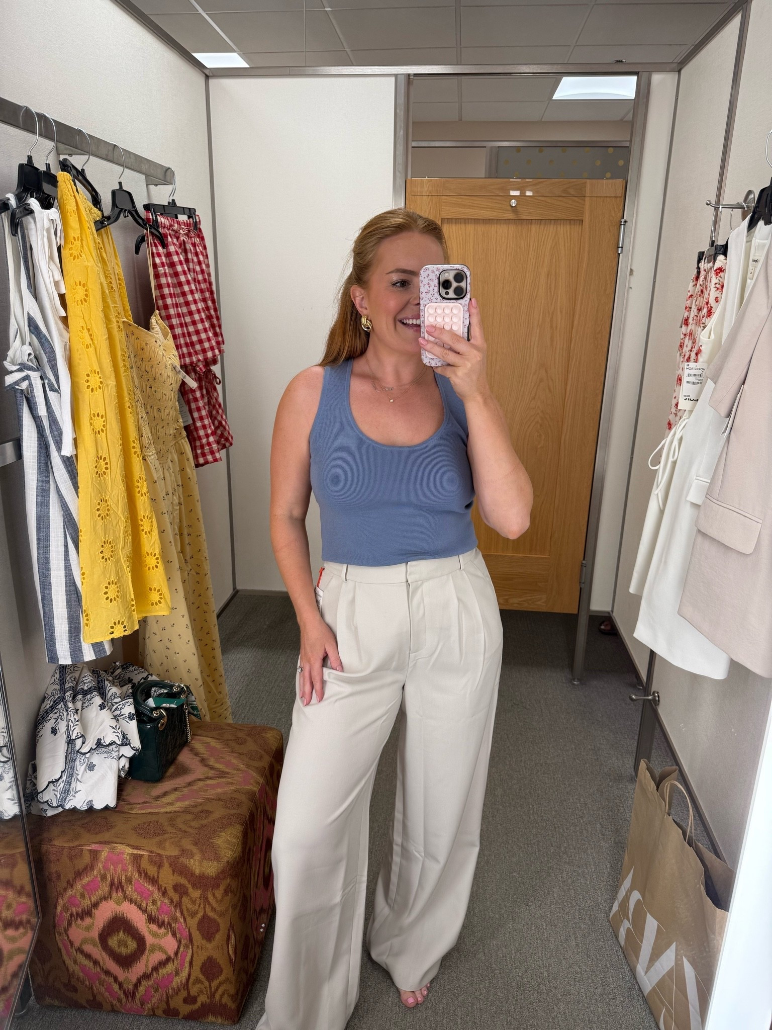 A great pair of wide-leg trousers and a fitted tank will never let you down. I love the soft blue paired with these creamy trousers—it feels fresh, modern, and expensive-looking without trying too hard.

✨ This is one of those outfits you’ll reach for on repeat all summer long. Comfortable enough for all-day wear but polished enough for meetings.

#NordstromStyle #WideLegTrousers #SummerOfficeStyle #WorkwearEssentials #BusinessCasual #WorkingMomFashion