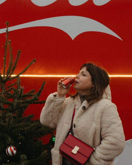 The CocaCola truck came to town.
Wearing a cosy Borg jacket.

#LTKHoliday #LTKSeasonal #LTKeurope