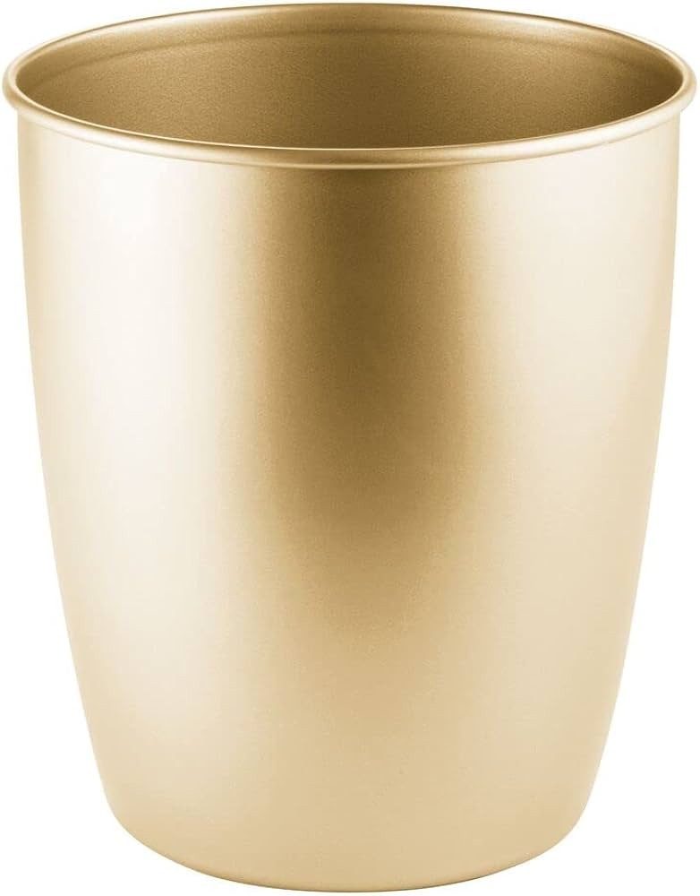 mDesign Small Steel Round Trash Can Bucket - 1.5 Gallon Wastebasket, Garbage Container Bin for Bathr | Amazon (US)