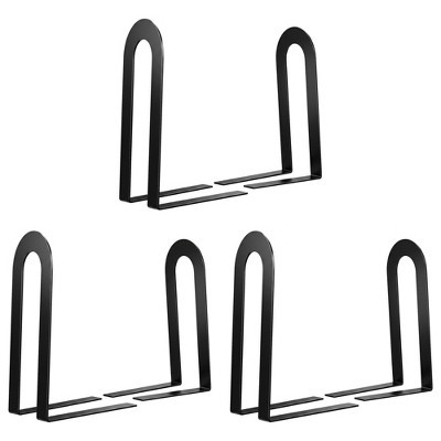 REGALWOVEN Decorative Metal Bookends, Compact Hollow Book Ends for Shelves, Non-Skid Book Decor Black 5.5"L x 3.7"W x 2.2"H,6Pcs | Target