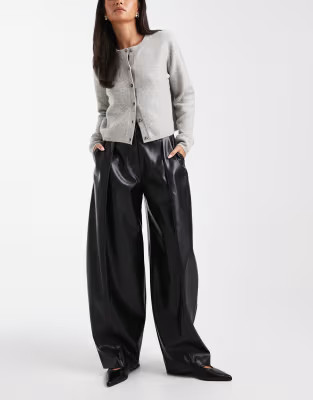 Home› Search results for leather trousers› ASOS DESIGN faux leather cocoon tailored trousers ... | ASOS (Global)