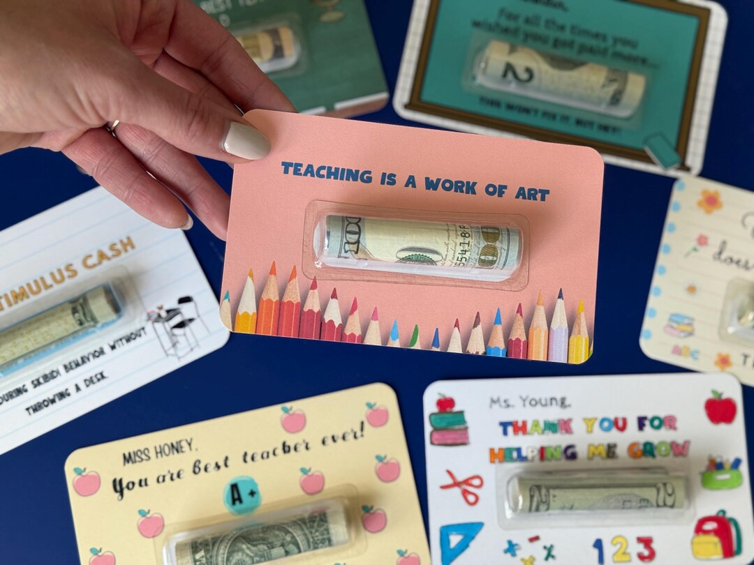Personalized Funny Teacher Appreciation Week Money Card Gift for Teacher Birthday Present for End... | Etsy (US)