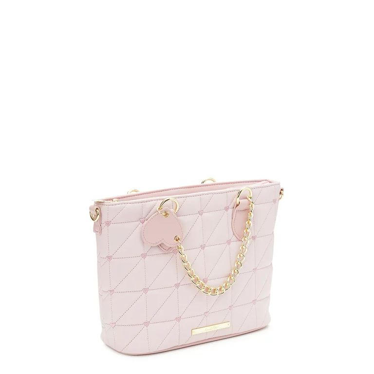 Luv Betsey by Betsey Johnson Women's Kiana Quilted Satchel with Heart Chain | Walmart (US)