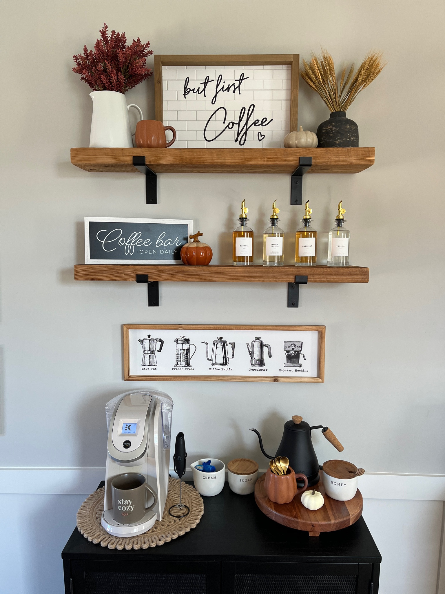 DIY Coffee Bar. Floating shelves coffee bar

#LTKhome #LTKstyletip #LTKunder50