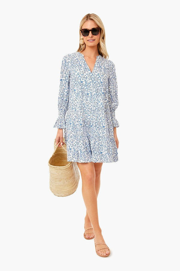 Indigo Blooms Kenzo Tiered Mini Dress | Tuckernuck (US)