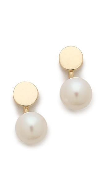 Natural Freshwater Pearl Jacket Stud Earrings | East Dane