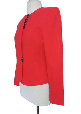 Christian Dior Vintage Tailored Blazer Jacket Red Wool Size 4 Nipped Waist USA | eBay US