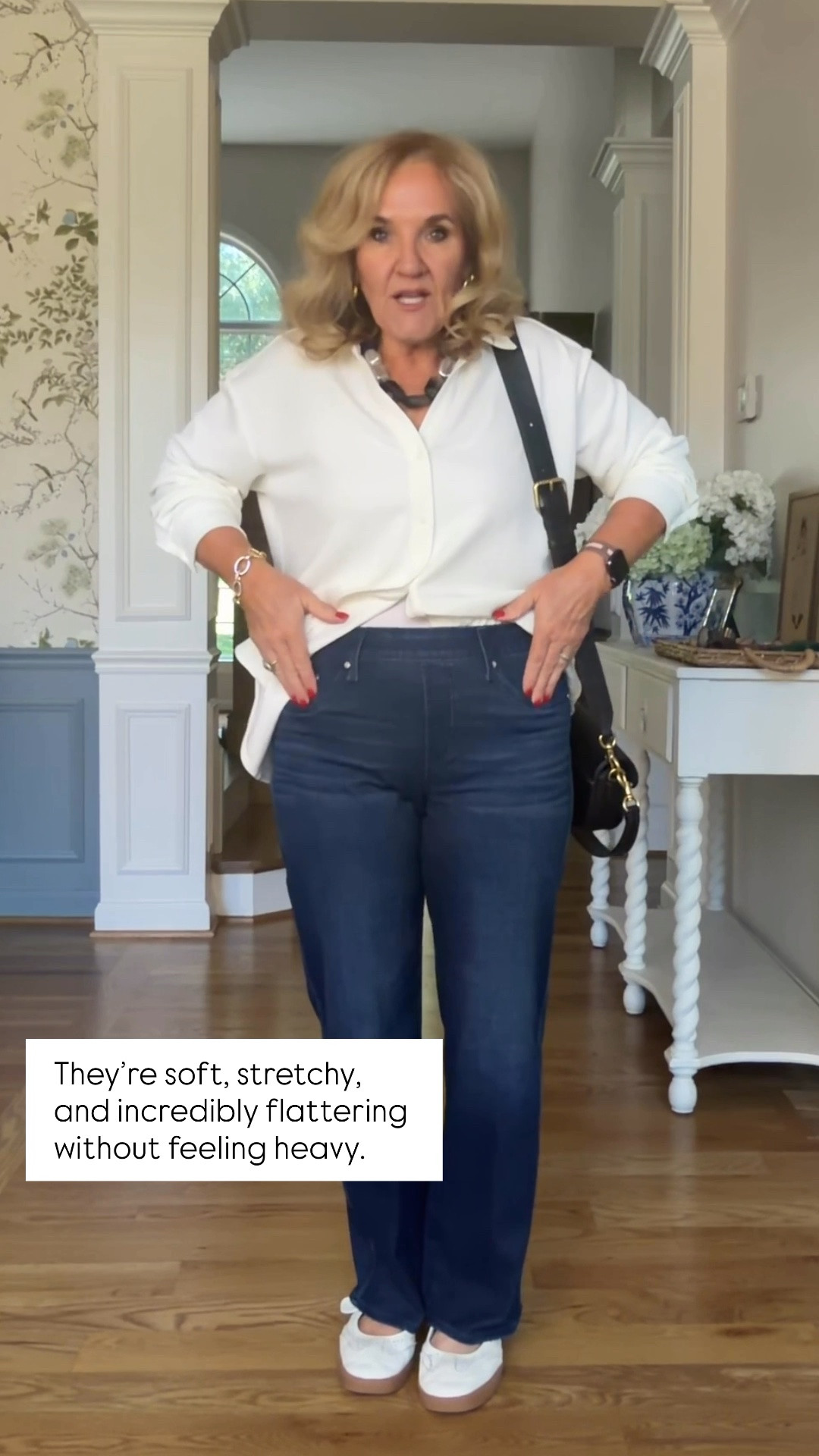 These Chico’s lightweight jeans are such a great everyday denim! They’re soft, stretchy, and incredibly flattering without feeling heavy. I love the clean front with faux pockets and the functional back pockets that create a smooth silhouette. I sized down and chose the short length, and the fit is absolutely perfect.

💡 LTK MADE EASY
❤️ Heart = Support my posts!
🔖 Save = Get sale & restock alerts
📋 Lists = Keep favorites organized
📲 Share = Send lists and products to a friend. Hello, Christmas List!
💬 Comment = Ask me anything about what I’m wearing.:-)

#LTKSeasonal #LTKOver40 #LTKootd
