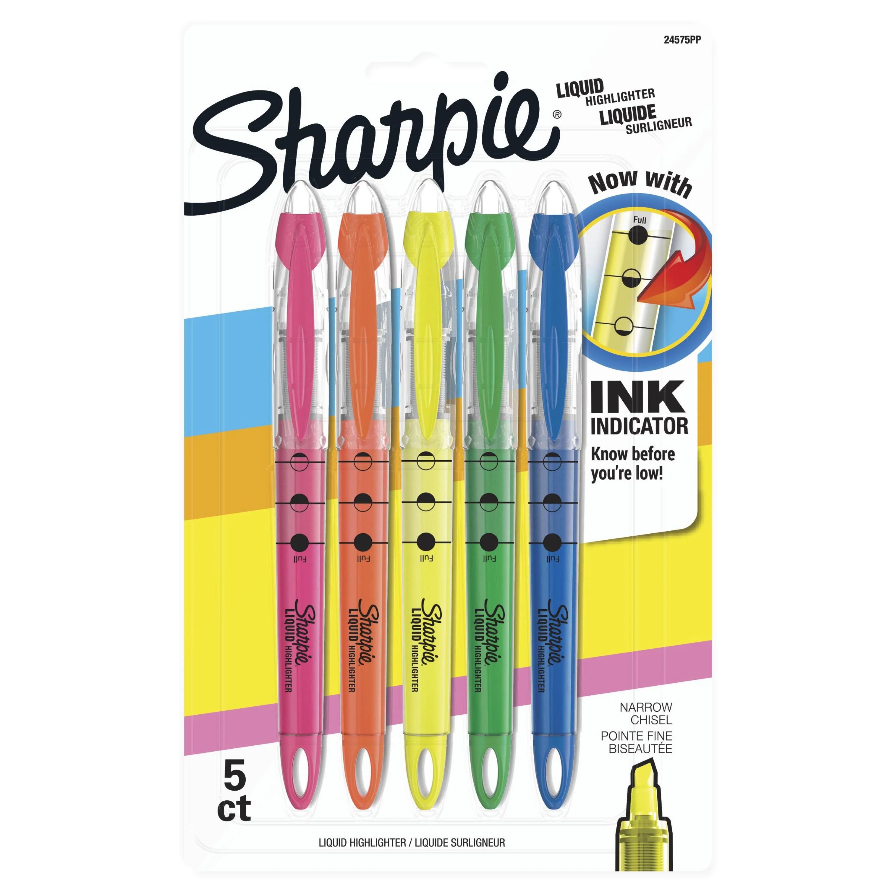 Sharpie Liquid Highlighter, Chisel Tip Highlighters, Assorted Colors, 5 Count | Walmart (US)