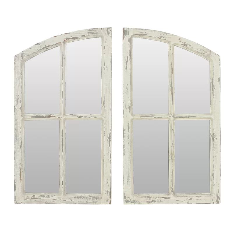 2 Piece Kissena Window Pane Farmhouse Accent Mirror Set: windowpane | Wayfair North America