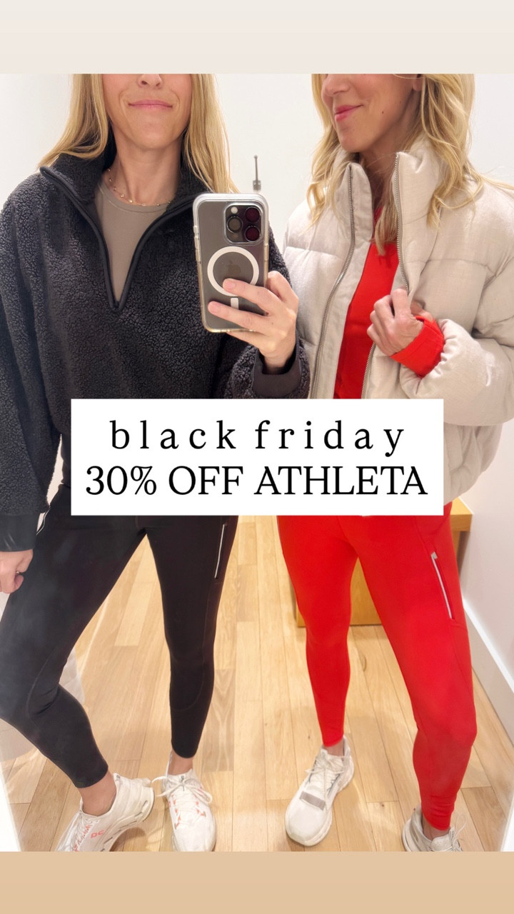 Athleta Black Friday Sale - 30% off EVERYTHING 11/24-11/29 🙌🏼

Don’t forget about yourself on Black Friday! We popped into Athleta and there are SO many good things there right now. The rainier fleece-lined leggings are perfect for an early morning run or ski trip and come in so many great colors. We also loved the fleece quarter zip, flannel puffer jackets, and layering tees for working out. Linking all our picks here!

Sizing notes: all items are tts. Laura and Gretchen both in smalls in all items. Gretchen is 5’7” and Laura is 5’5."

#athletapartner 
@athleta

#LTKCyberWeek #LTKActive #LTKGiftGuide