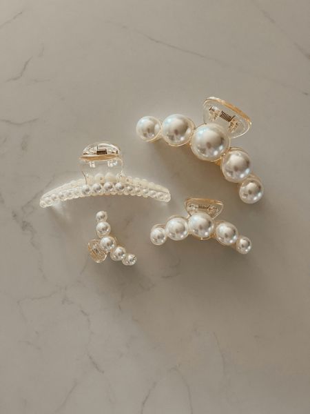 Pack of 4 pearl claw hair clips, under $10! 

#LTKstyletip #LTKbeauty #LTKsalealert