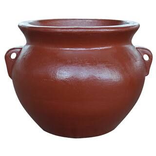 14 in. Red Smooth Handle Clay Pot-RCT-311A-R - The Home Depot | The Home Depot