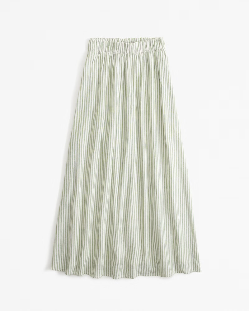 Linen-Blend Maxi Skirt | Abercrombie & Fitch (US)