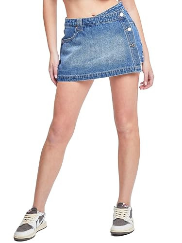 YMI Women's Denim Wrap Skort, Black, 01 | Amazon (US)