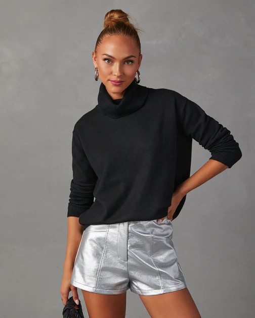 Isadora High Rise Shorts - Metallic Silver | VICI