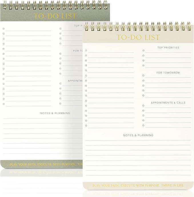 ZICOTO Beautiful To Do List Note Pads Set Of 2 for Easy Daily Planning - The Perfect Work Notepad... | Amazon (US)