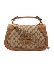 Made In Italy Supreme Canvas And Leather Trim Blondie G G Shoulder Bag | TJ Maxx