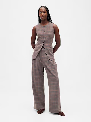 365 High Rise Brushed Twill Pleated Trousers | Gap (US)