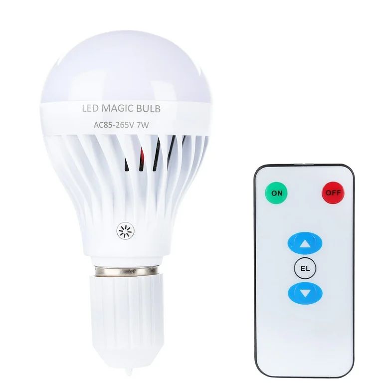 LED Self-Charging Emergency Light Bulb (Cool White) - Remote Control and Rechargeable - Walmart.c... | Walmart (US)