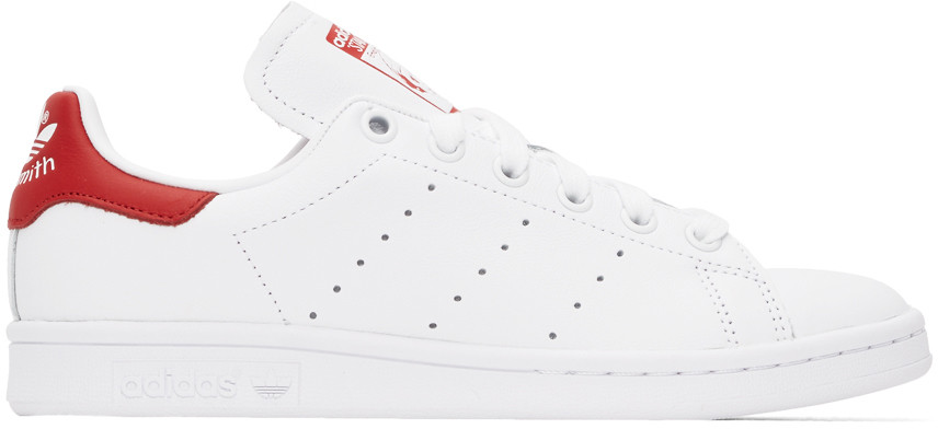 White & Red Stan Smith Sneakers | SSENSE