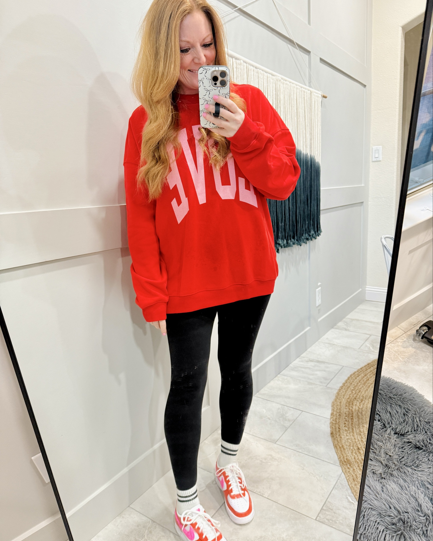 Valentine's Day oversized sweatshirts that are perfection!! These Pink Lily pullovers are already oversized, but I went up to a large for length to wear with leggings. Otherwise, a medium would have worked!!

Sweatshirts are 2 for $60, or try code XOXO

Pink Lily sweatshirts
Aerie leggings (med)
Nike Valentines Shoes

#LTKShoeCrush #LTKSeasonal #LTKSaleAlert