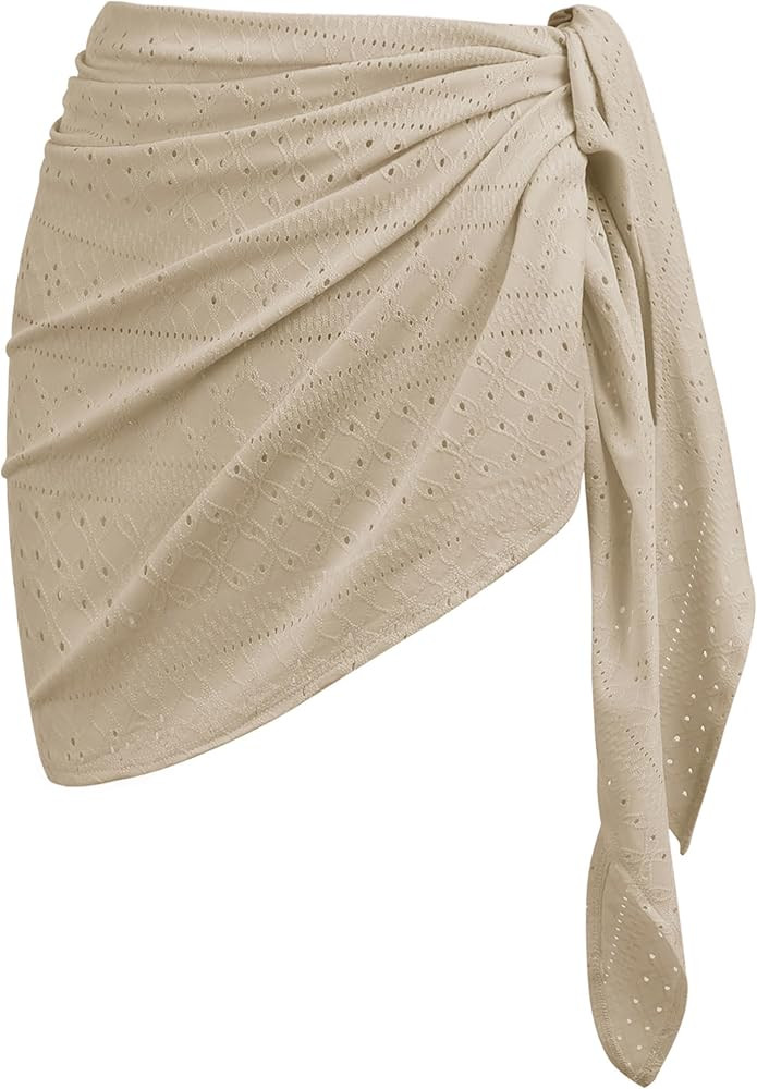 AI'MAGE Women's Sarong Coverups Bikini Wraps Sheer Cover Up Skirt Pareo Eyelet Cover Ups for Swim... | Amazon (US)
