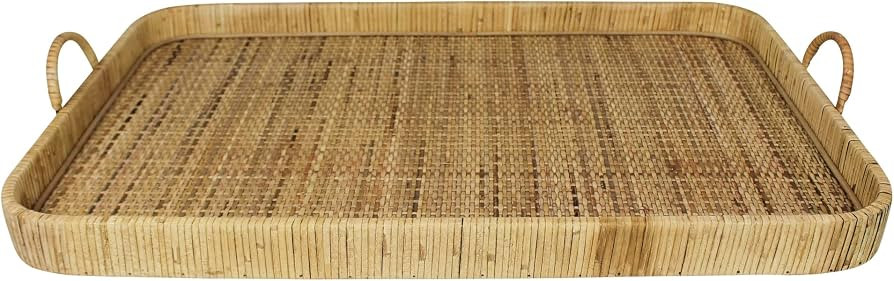 HomArt Cayman Grand Rectangle Tray, 28-inch Length, Rattan | Amazon (US)
