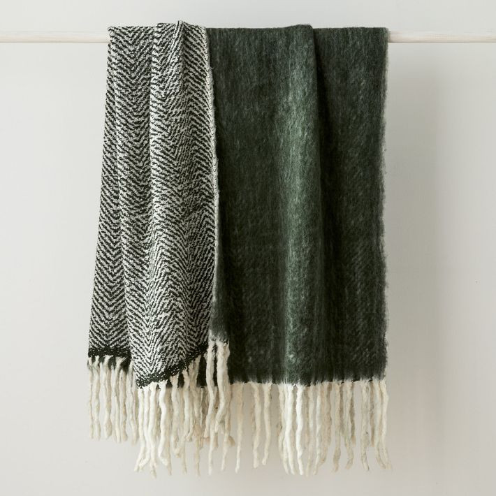 Brushed Herringbone Throw | West Elm (US)