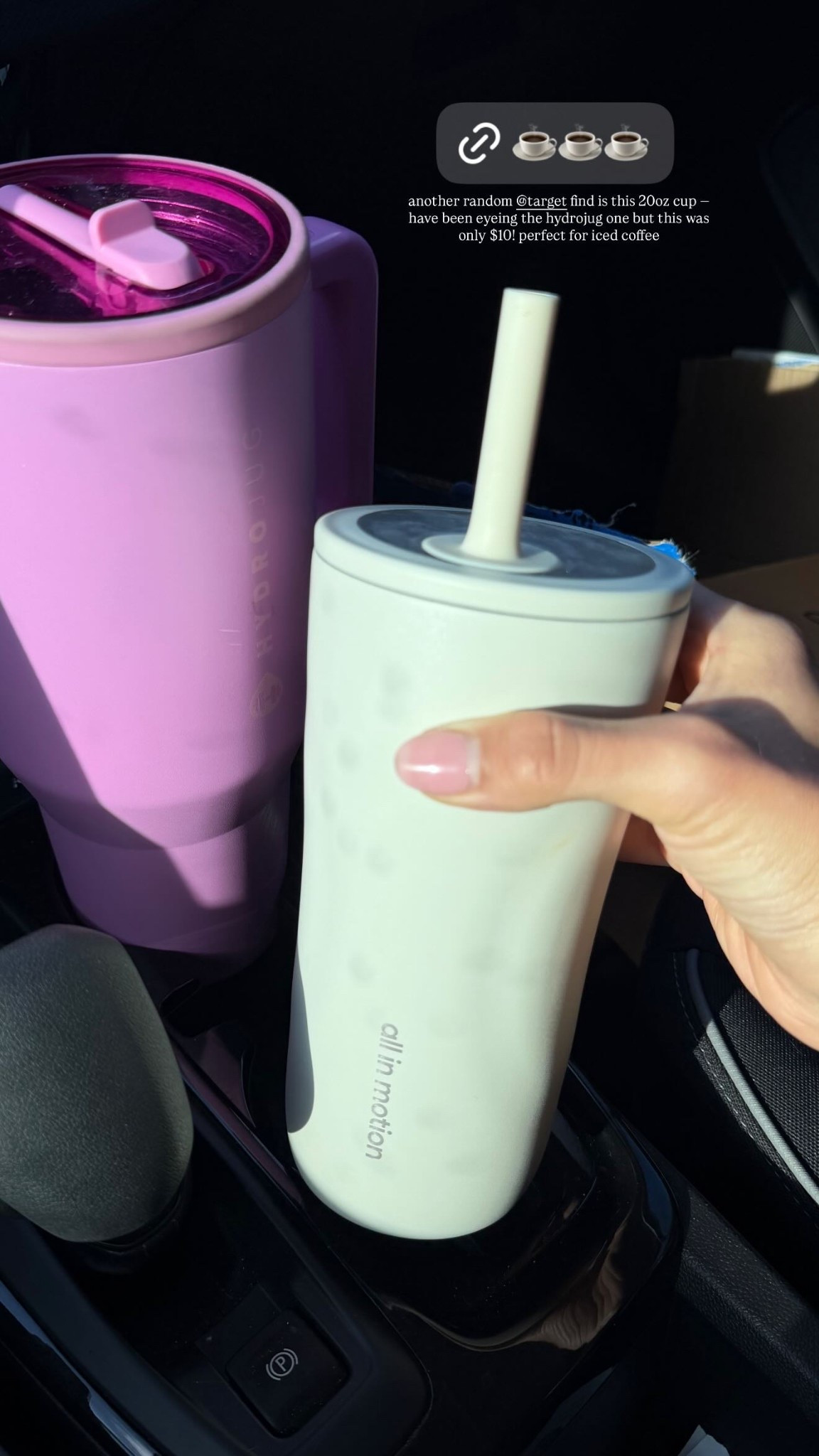 another random @target find is this 20oz cup — have been eyeing the hydrojug one but this was only $10! perfect for iced coffee