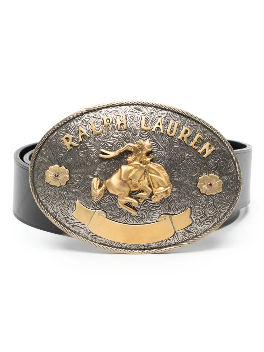 Ralph Lauren Collection embellished-buckle Leather Belt | Black | FARFETCH | Farfetch Global