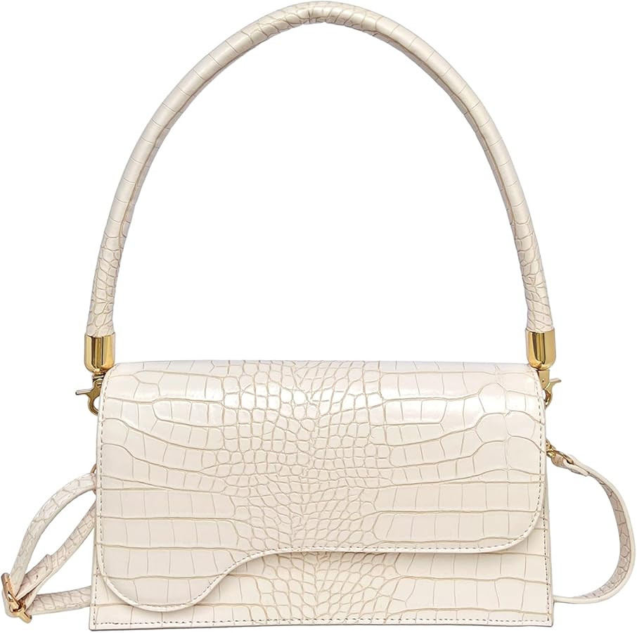 AMHDV Retro Classic Clutch Shoulder Bag Crocodile Pattern Small Crossbody Handbag for Women | Amazon (US)