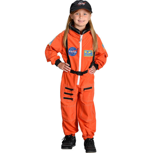 Jr. Astronaut Suit with Embroidered Cap, Orange | Maisonette