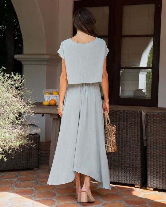 Fresh Breeze Asymmetrical Hem Maxi Skirt | VICI Collection