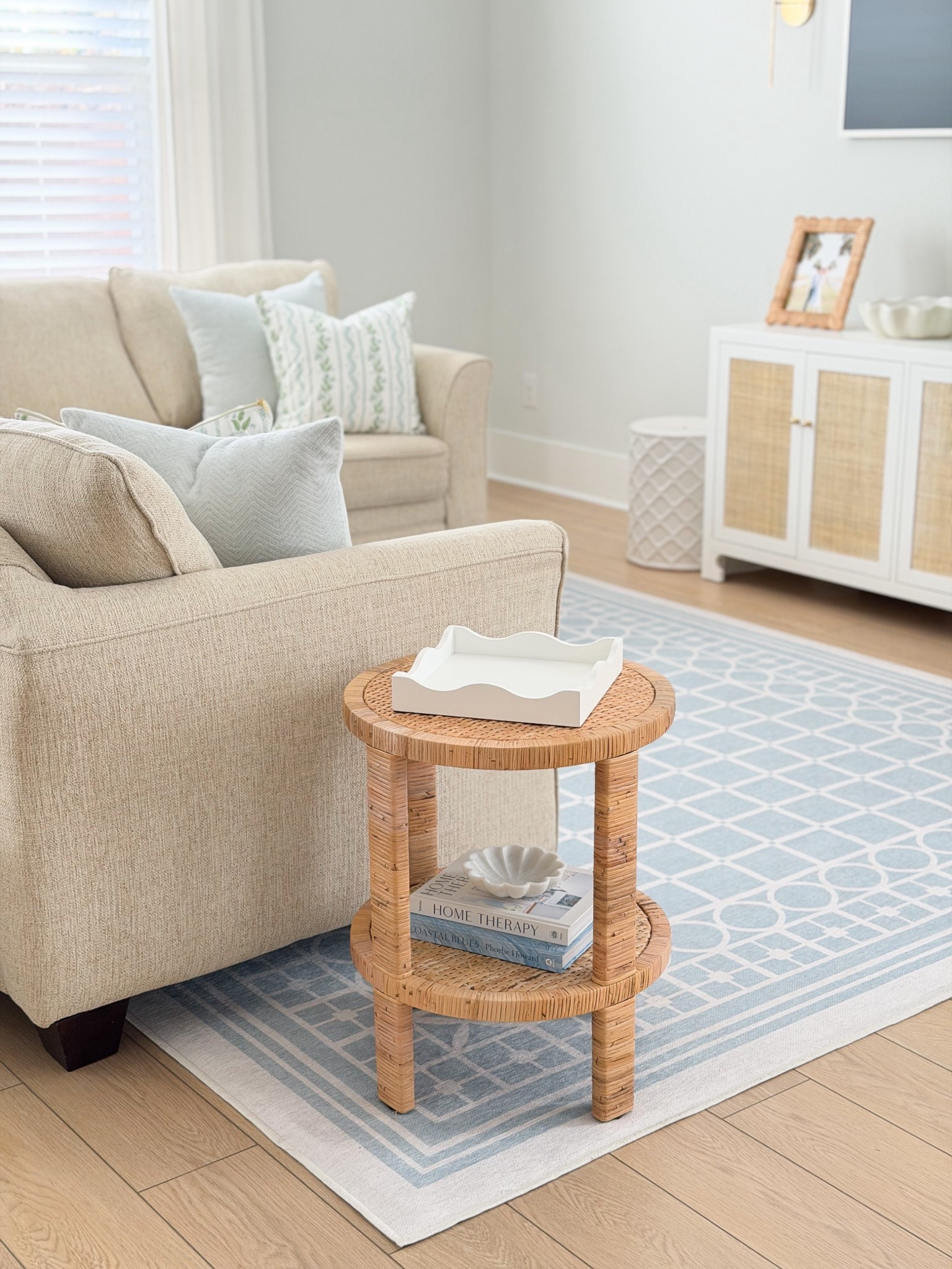 My new rug is here! It’s so soft 😍
 
Gray Malin rug, ruggable, blue and white rug, coastal rug, coastal living room, soft coastal, rattan furniture, Target table 

#LTKHome