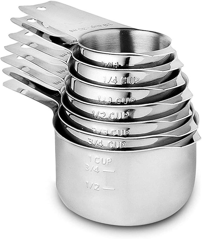 Measuring Cups Stainless Steel 7 Piece Stackable Set for Dry or Liquid Ingredients Measurement - ... | Amazon (US)