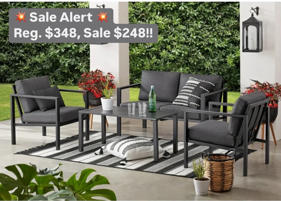 New Years Clearance - 4-pc outdoor patio conversation set on sale from $348 down to $248! 3 colors to choose from plus free shipping! 


#walmart find
#walmart sale
#walmart clearance
#patio furniture 
#patio set
#wicker furniture 
#conversation set
#home decor
#backyard furniture 
#affordable home decor
#spring refresh
#home updates
#small space furniture 


#LTKSaleAlert #LTKSeasonal #LTKHome