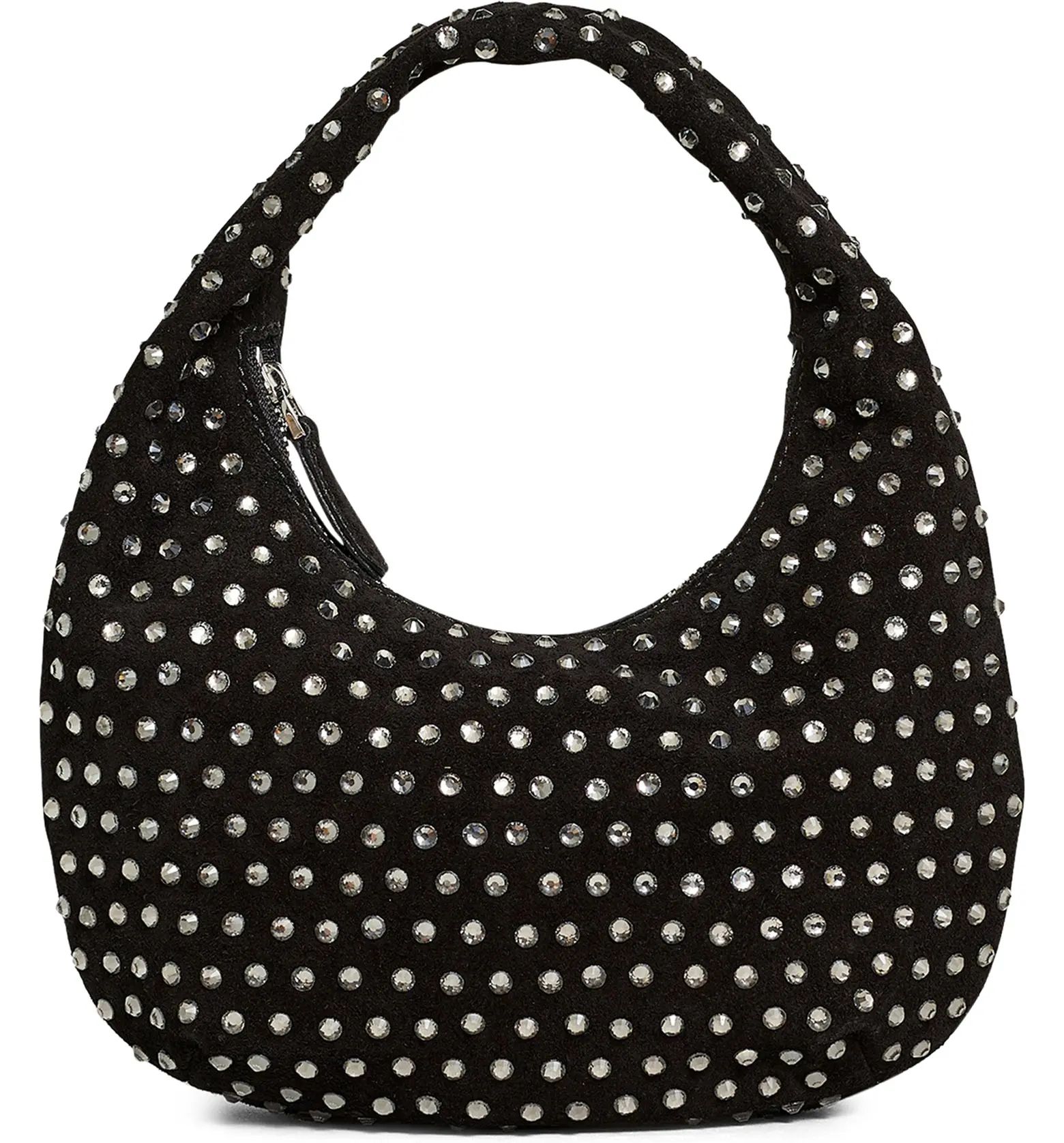 Madewell Micro Chacha Crystal Embellished Suede Hobo Bag | Nordstrom | Nordstrom
