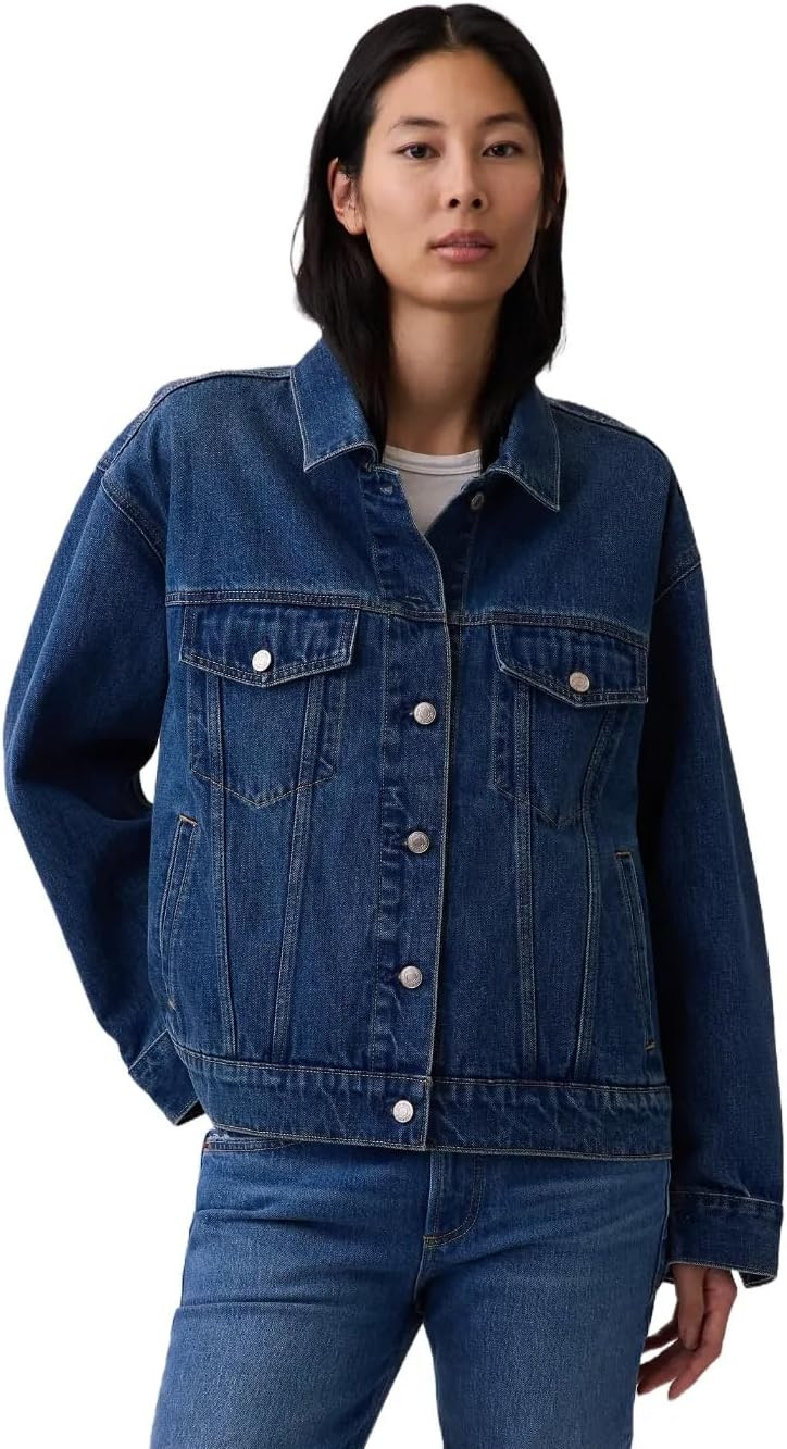 GAP womens Oversized Icon Denim Jacket | Amazon (US)