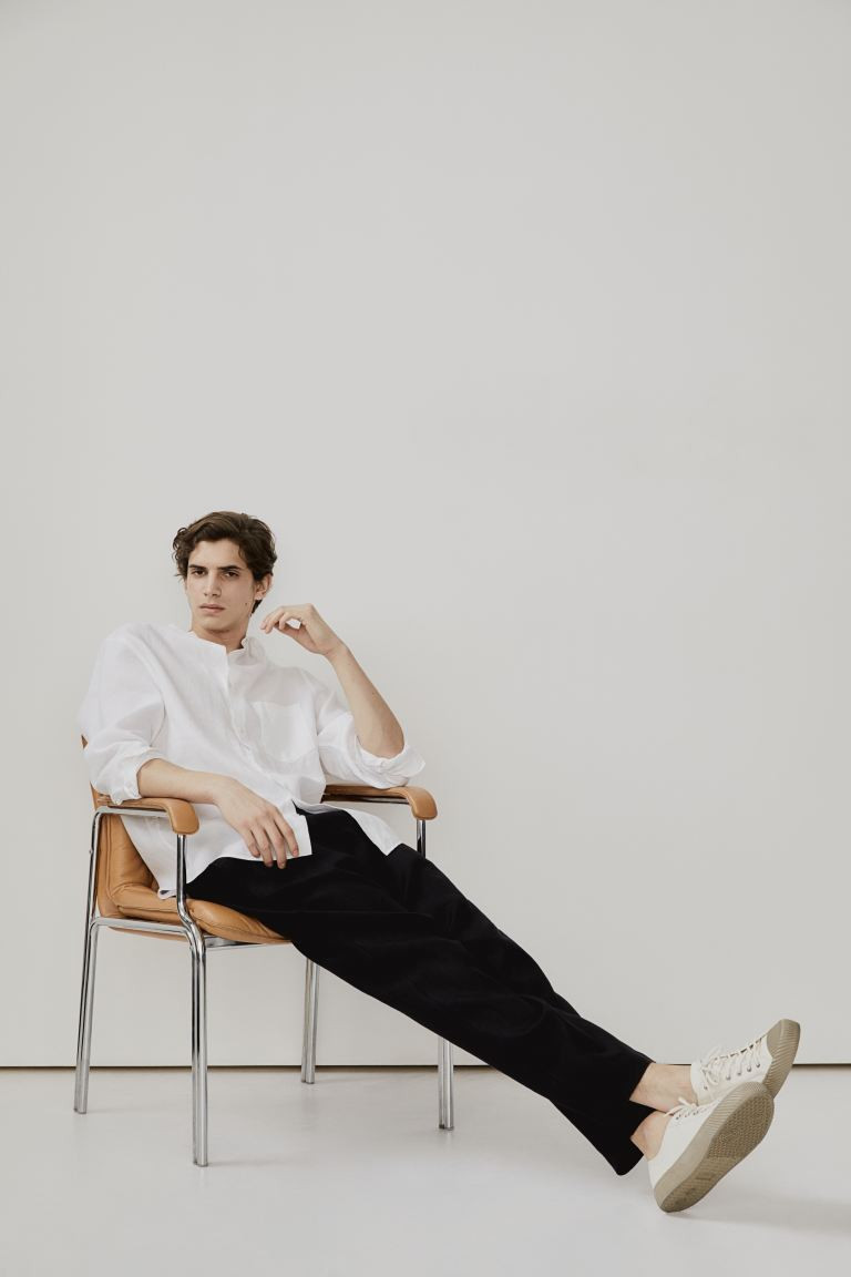 Regular Fit Linen shirt - Long sleeve - Regular length - White - Men | H&M | H&M (UK, MY, IN, SG, PH, TW, HK)