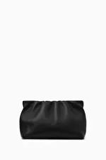 GATHERED CLUTCH - LEATHER - BLACK - COS | COS UK