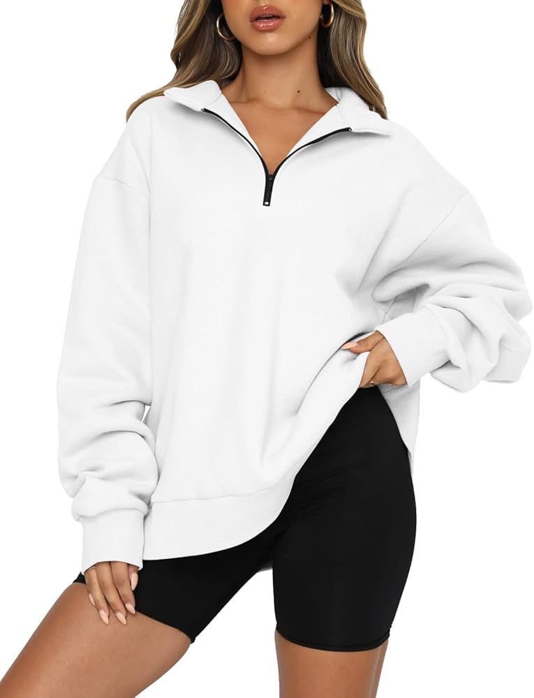 BETTE BOUTIK Oversized Half Zip Sweater for Women Pullover Long Sleeve Sweatshirt Hoodies Teen Gi... | Amazon (CA)