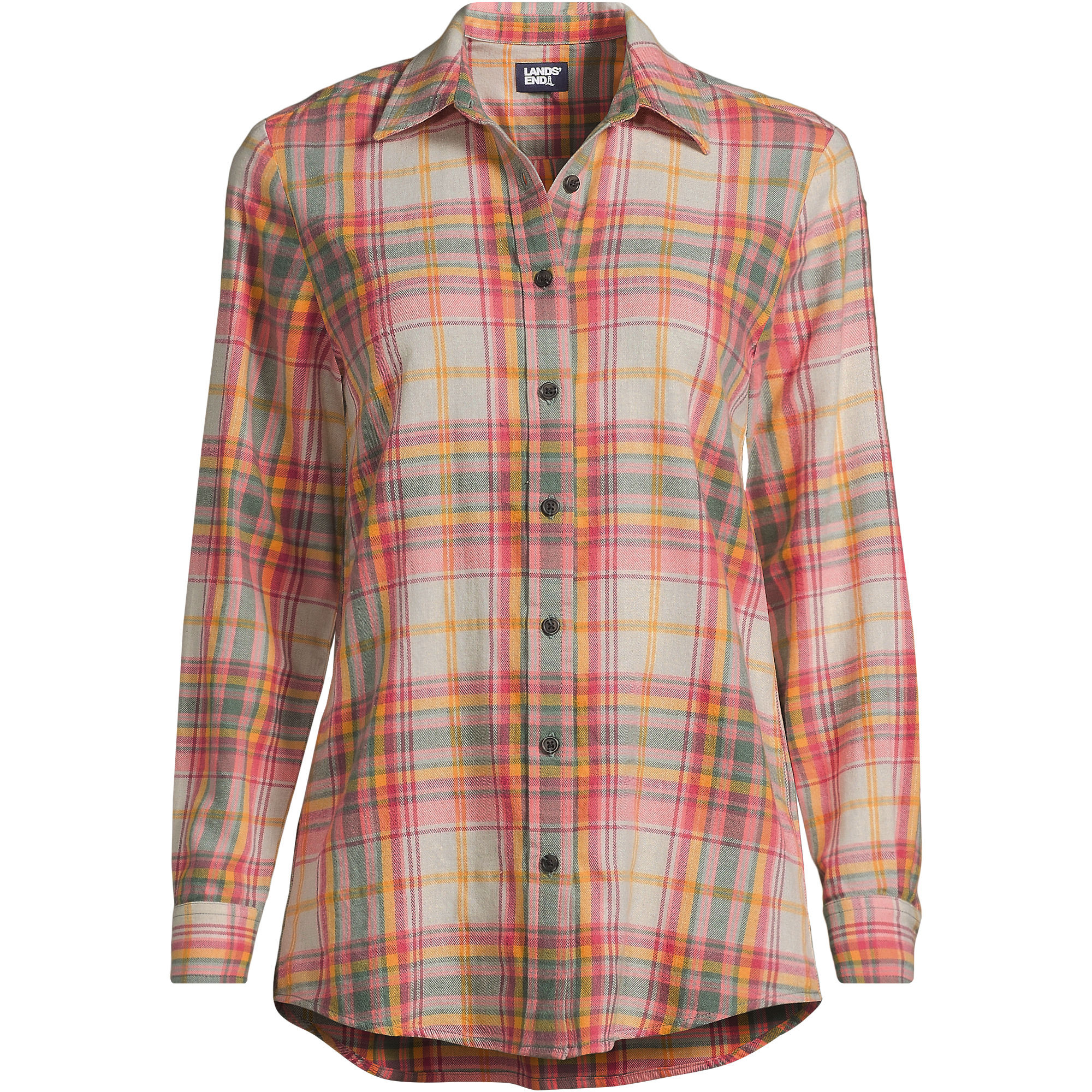 Women's Plus Size Flannel Boyfriend Fit Long Sleeve Shirt | Lands' End (US)