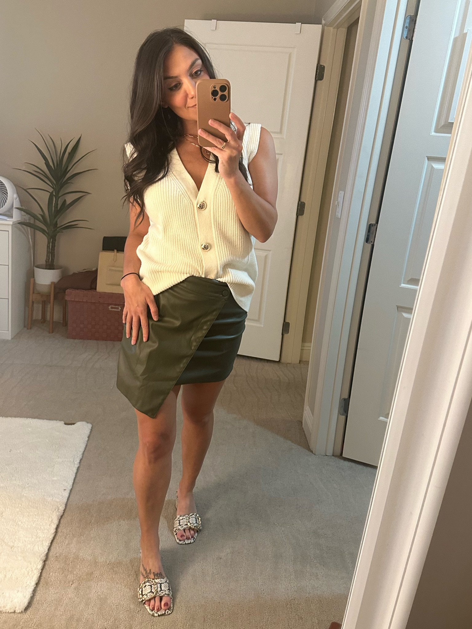 Perfect fall date night look. Skirt is Nicholas brand, vegan leather, size 8.

#LTKStyleTip #LTKSaleAlert #LTKFallSale