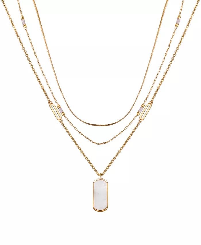 Unwritten Mother of Pearl Dog Tag 3-Piece Necklace Set - Macy's | Macy's