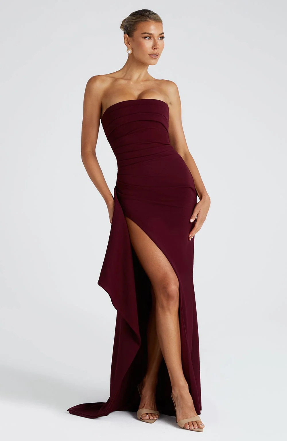 Zafira Maxi Dress - Cherry Lacquer | Babyboo (global)