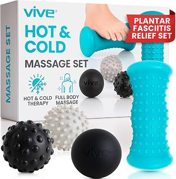 Vive Massage Ball Set (4 Piece) - Plantar Fasciitis Relief Foot Pain Hot | Cold Therapy - Heel Sp... | Amazon (US)
