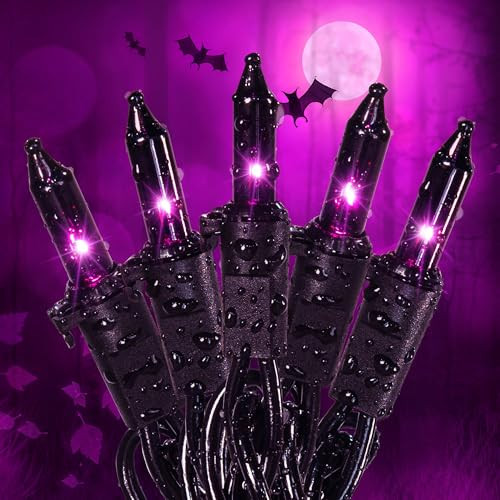 mimigogo Purple Halloween Lights,13FT 50 Count Mini String Lights | Amazon (US)