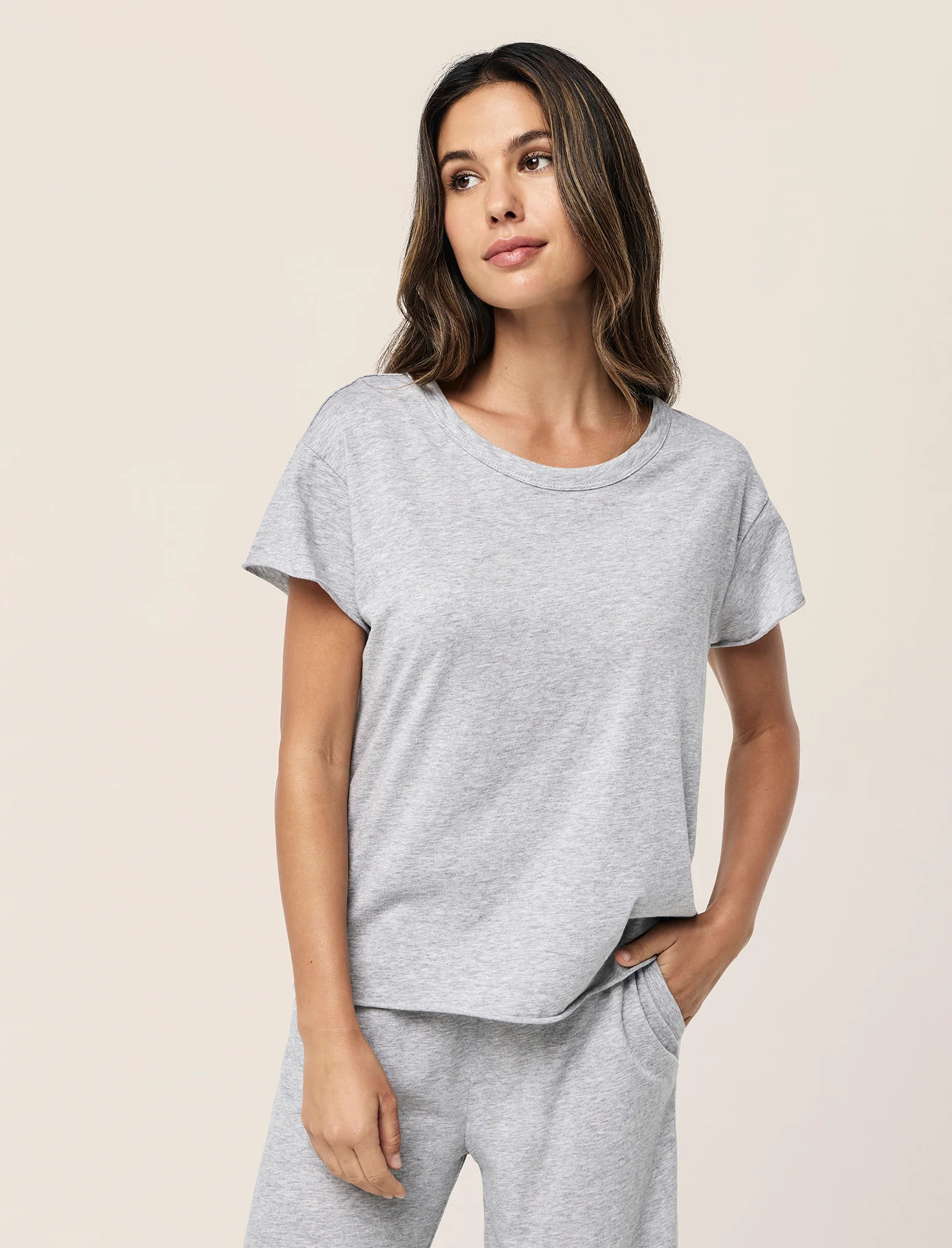 Jada Organic Cotton Knit Boxy Tee | Papinelle Sleepwear AU